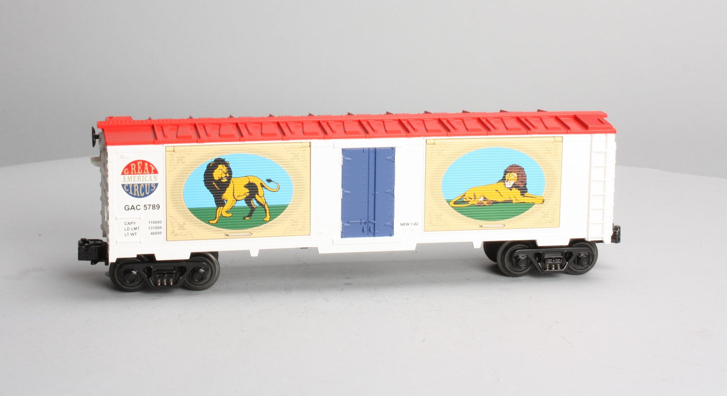 MTH 30-74059 40' Circus Window Box Car with Lions LN/Box