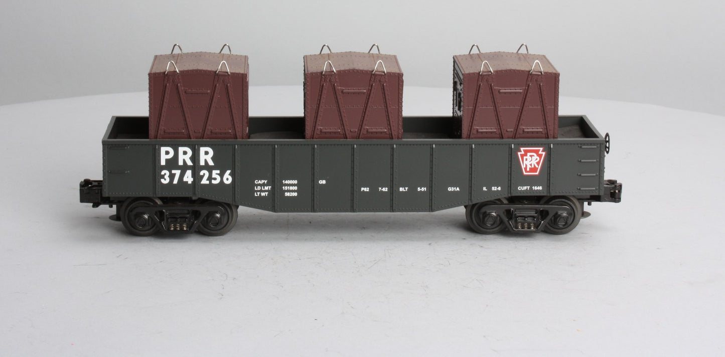 MTH 30-4136B O Gauge Pennsylvania Gondola W/ LCL Containers LN/Box
