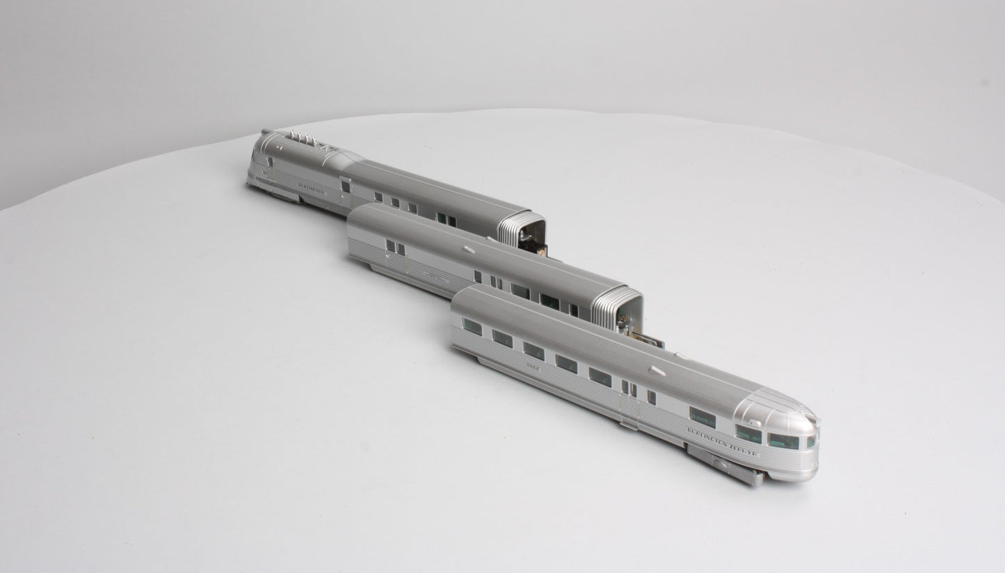 Con-Cor 001-8721 HO Burlington The Zephyr Streamline Motor Train Cars (Set of 3) LN/Box