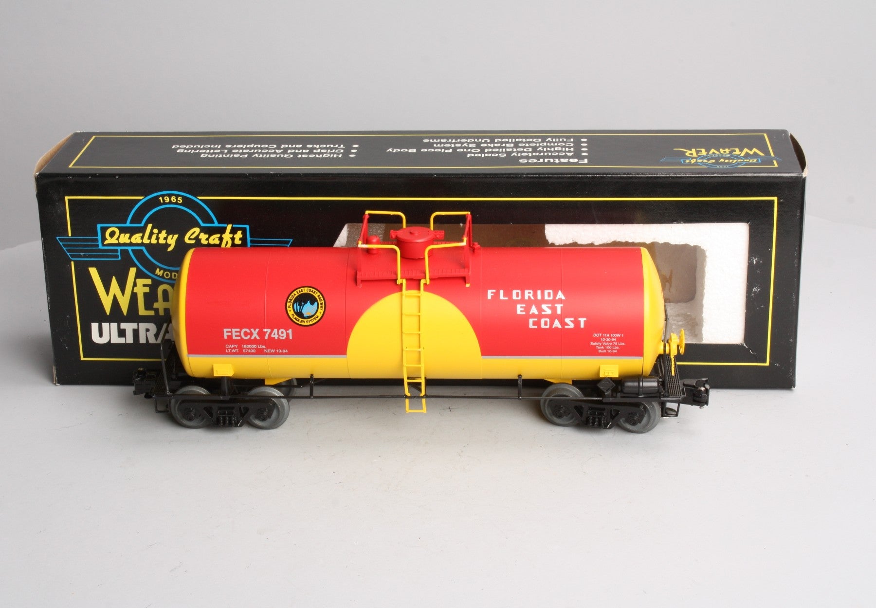 Weaver 7491 Florida East Coast Tank Car LN/Box