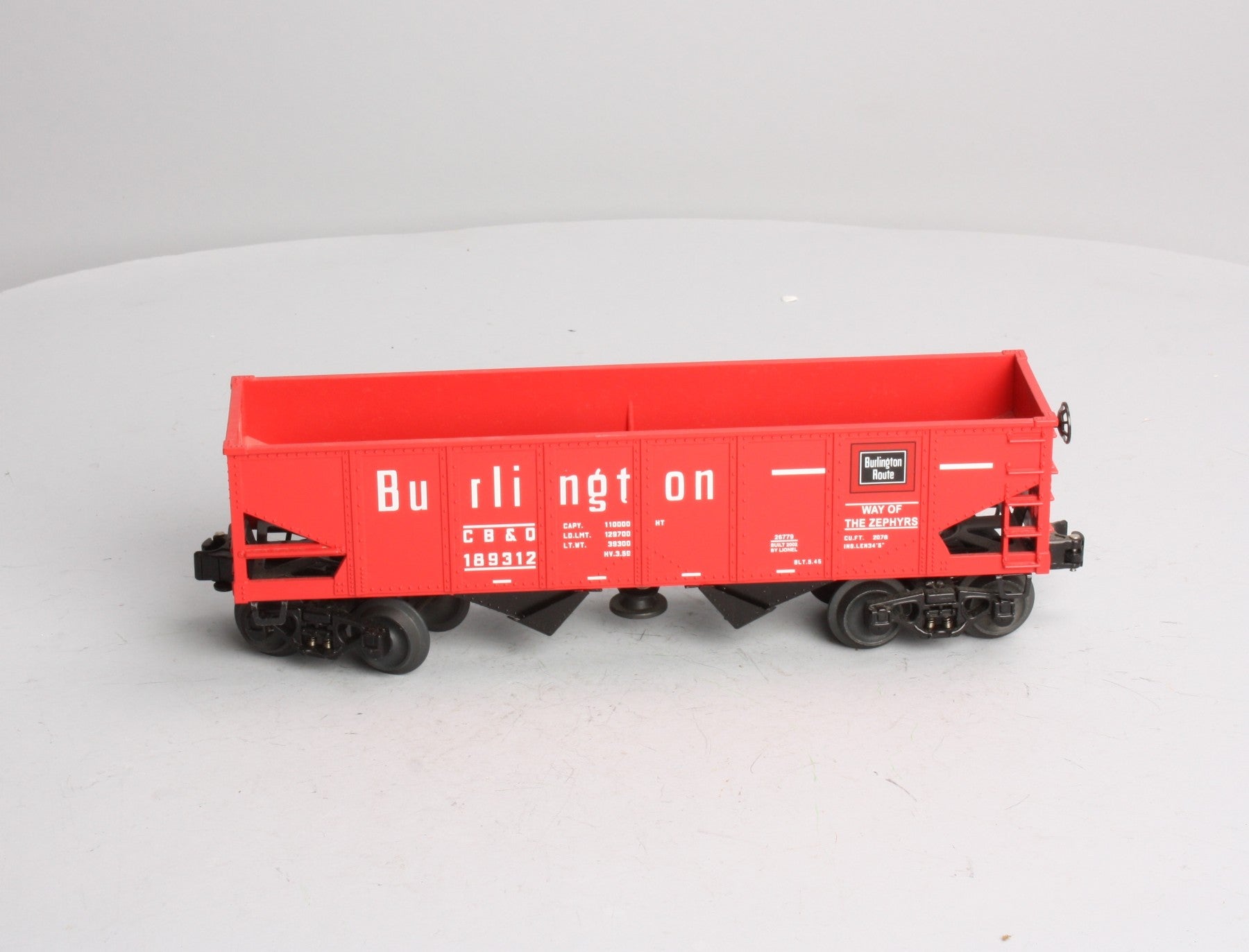 Lionel 6-26779 O Gauge Burlington Operating Hopper #189312 EX/Box