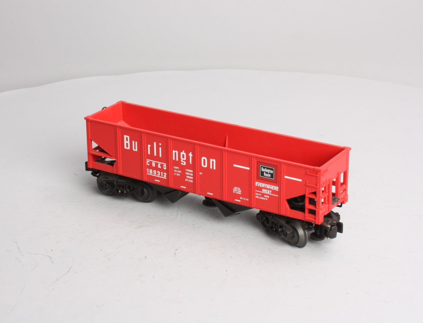 Lionel 6-26779 O Gauge Burlington Operating Hopper #189312 EX/Box