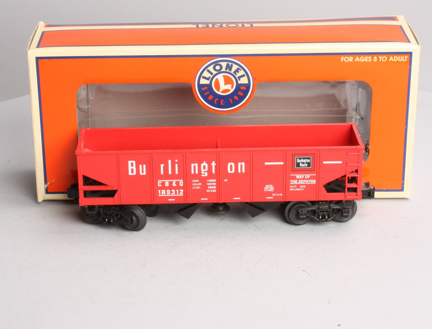 Lionel 6-26779 O Gauge Burlington Operating Hopper #189312 EX/Box