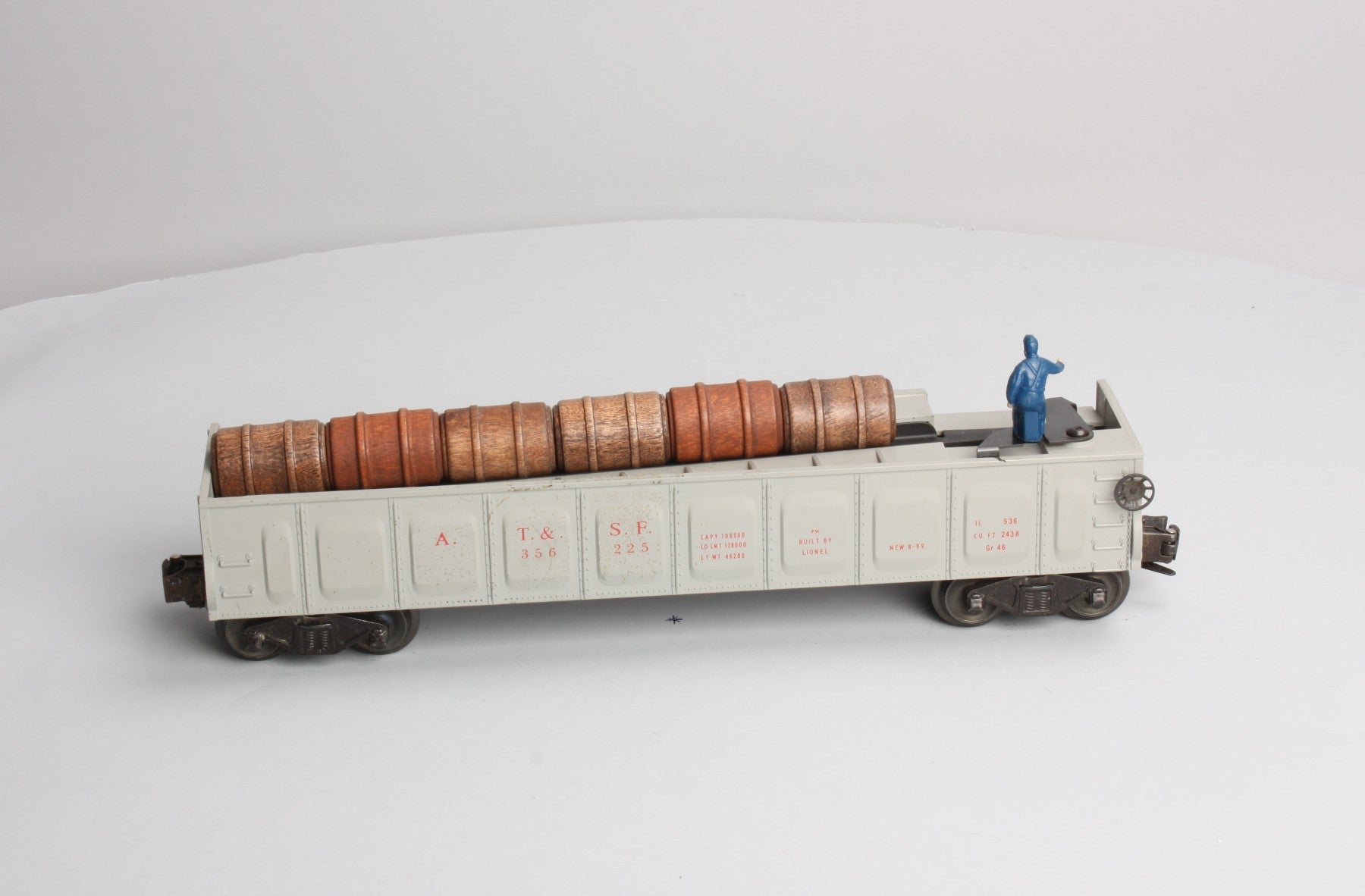 Lionel 6-19877 O AT&SF PWC Operating Barrel Ramp Car LN/Box