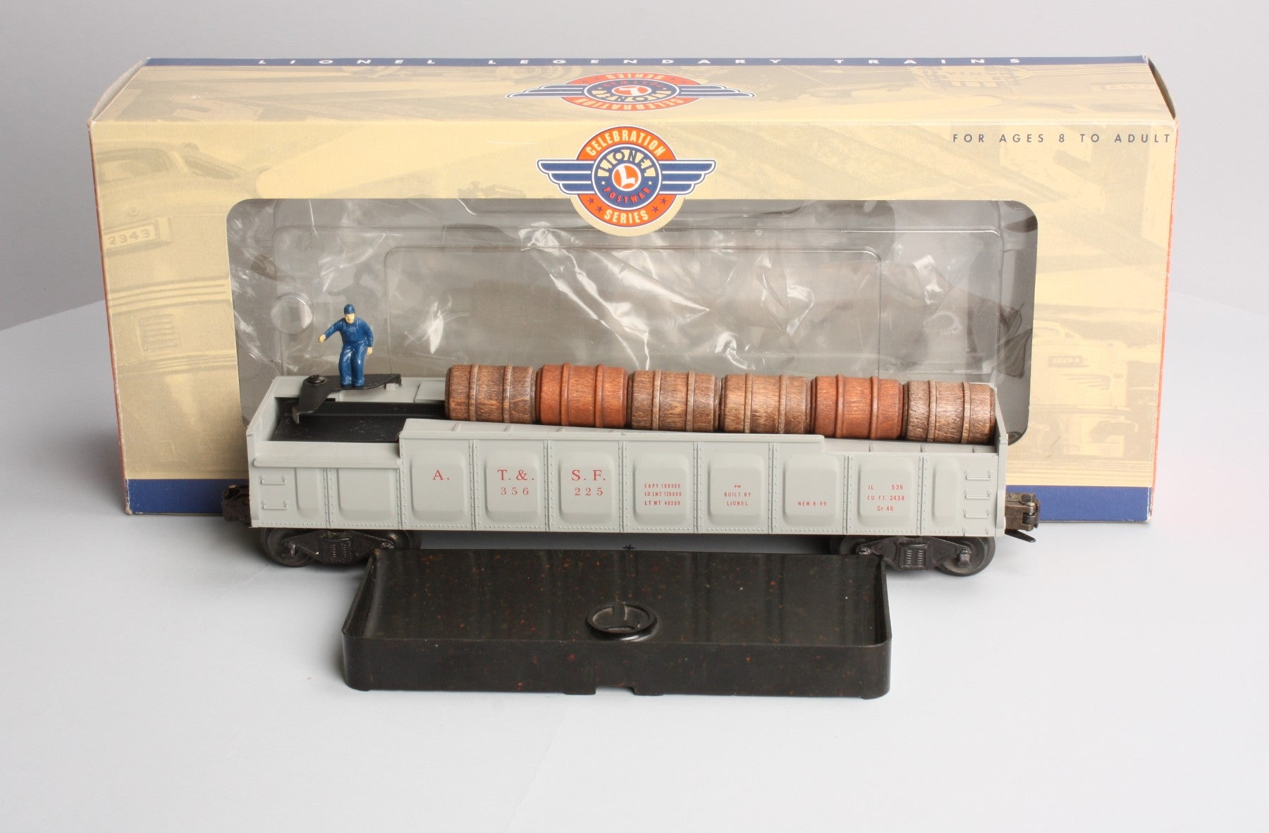 Lionel 6-19877 O AT&SF PWC Operating Barrel Ramp Car LN/Box