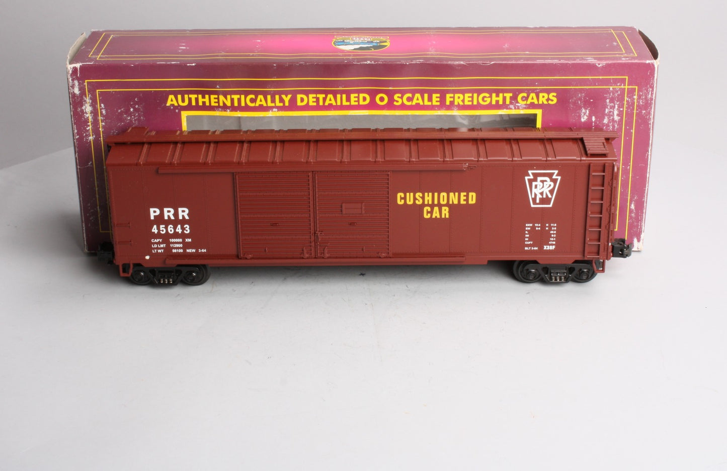 MTH 20-93016 O Gauge Pennsylvania 50' Double Door Boxcar #45643 LN/Box