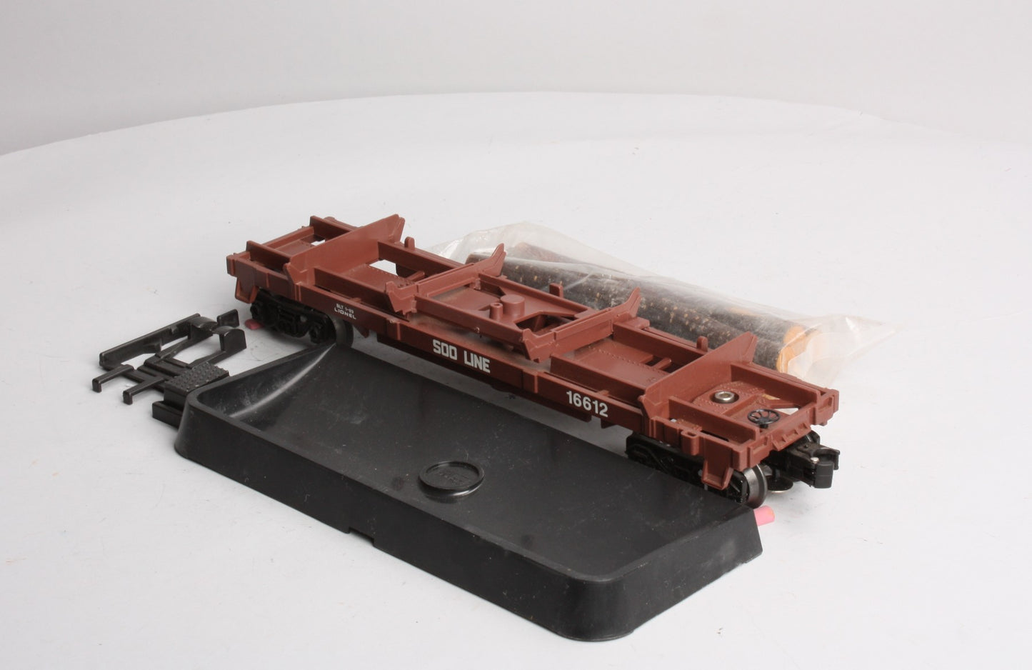 Lionel 6-16612 O Gauge SOO Line Operating Log Dump Car NIB