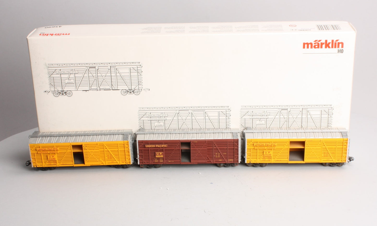 Marklin 45690 HO Scale Union Pacific Stock Car (Set of 3) LN/Box