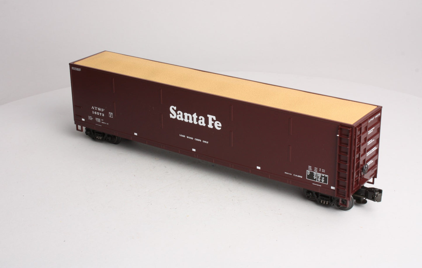 MTH 20-97503 O Santa Fe Wood Chip Hopper w/ Load #16573 NIB