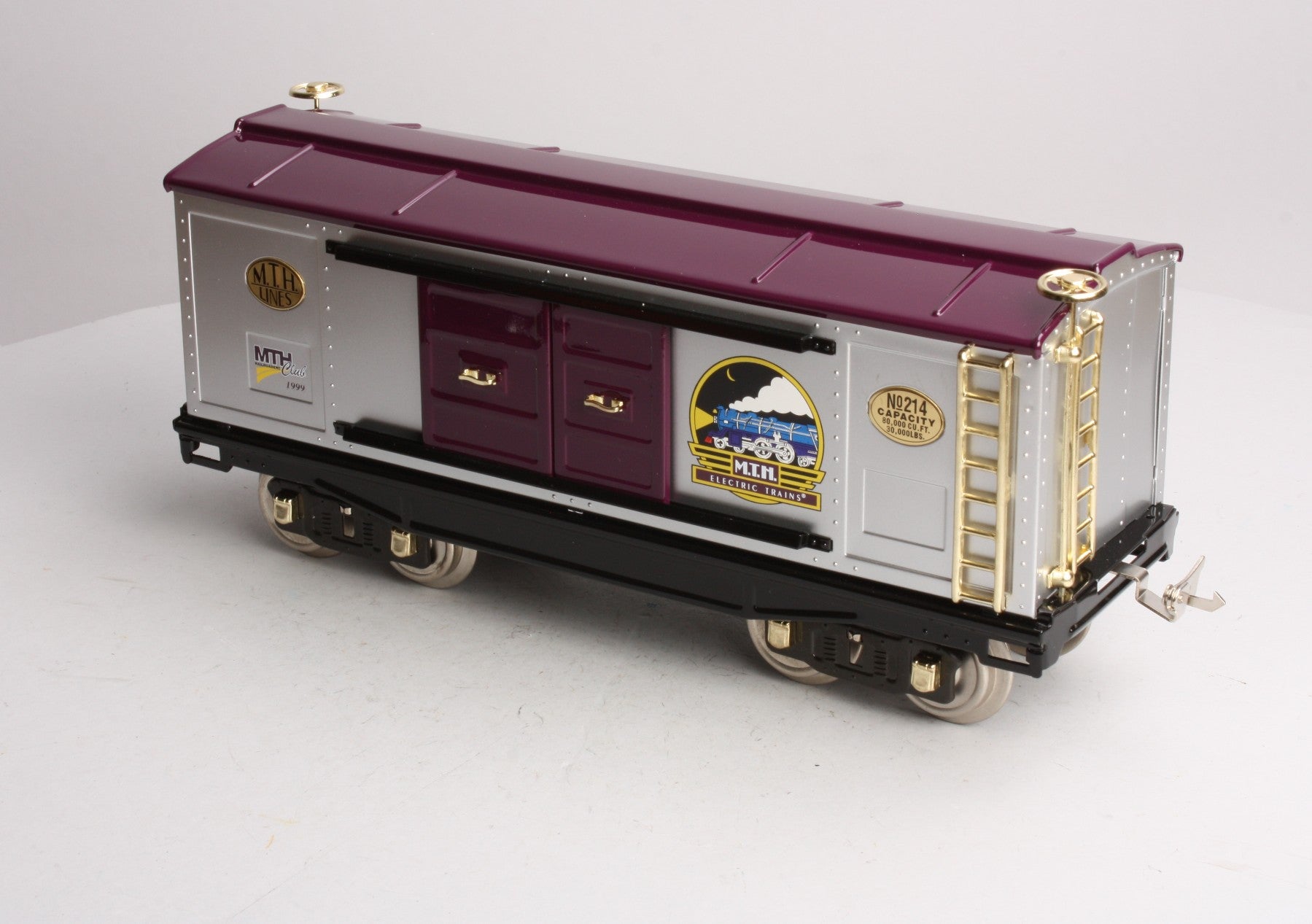 MTH 10-1109 Standard Gauge MTHRRC Purple/Silver Tinplate Boxcar #214 LN/Box