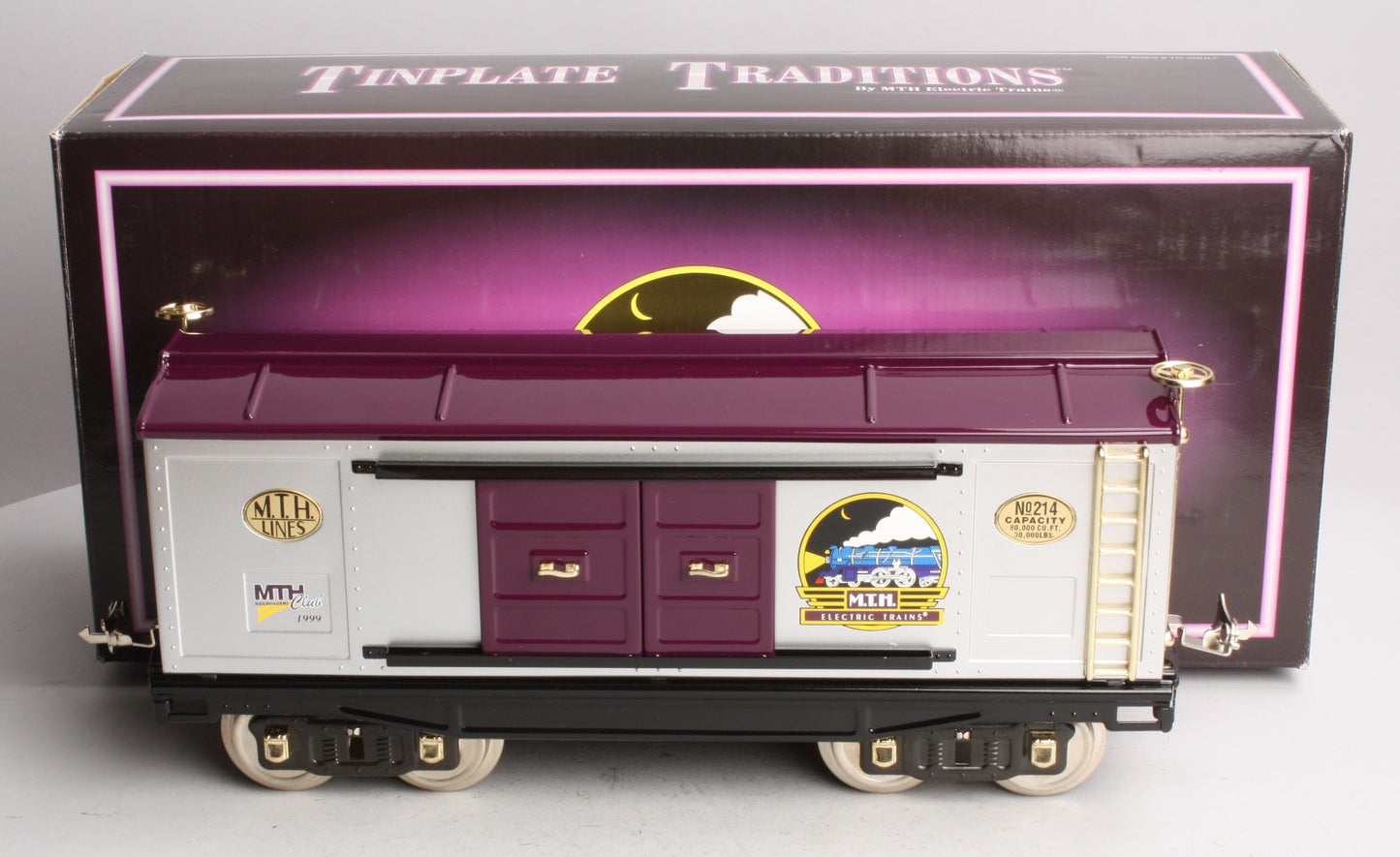 MTH 10-1109 Standard Gauge MTHRRC Purple/Silver Tinplate Boxcar #214 LN/Box