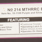 MTH 10-1109 Standard Gauge MTHRRC Purple/Silver Tinplate Boxcar #214 LN/Box
