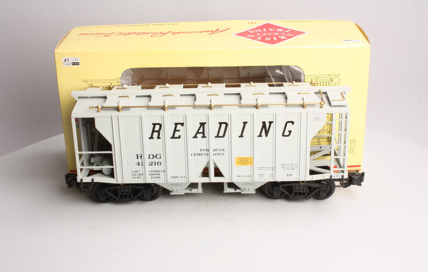 Aristo-Craft 41216 Reading 2-Bay Covered Hopper w/Plastic Wheels LN/Box