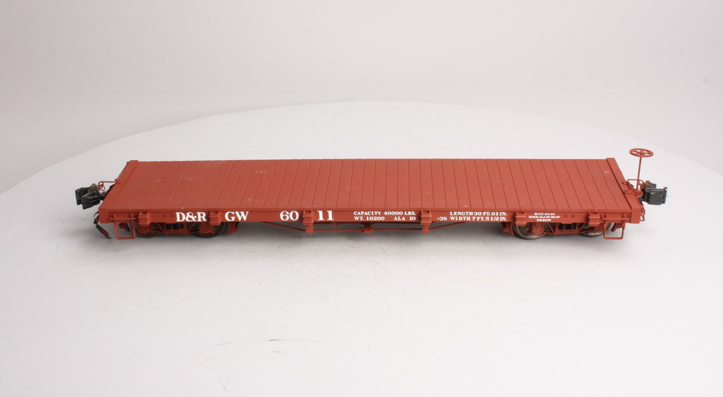 AMS AM31-312 Narrow Gauge Denver & Rio Grande Western Flatcar # 6011 - Metal Wh LN/Box