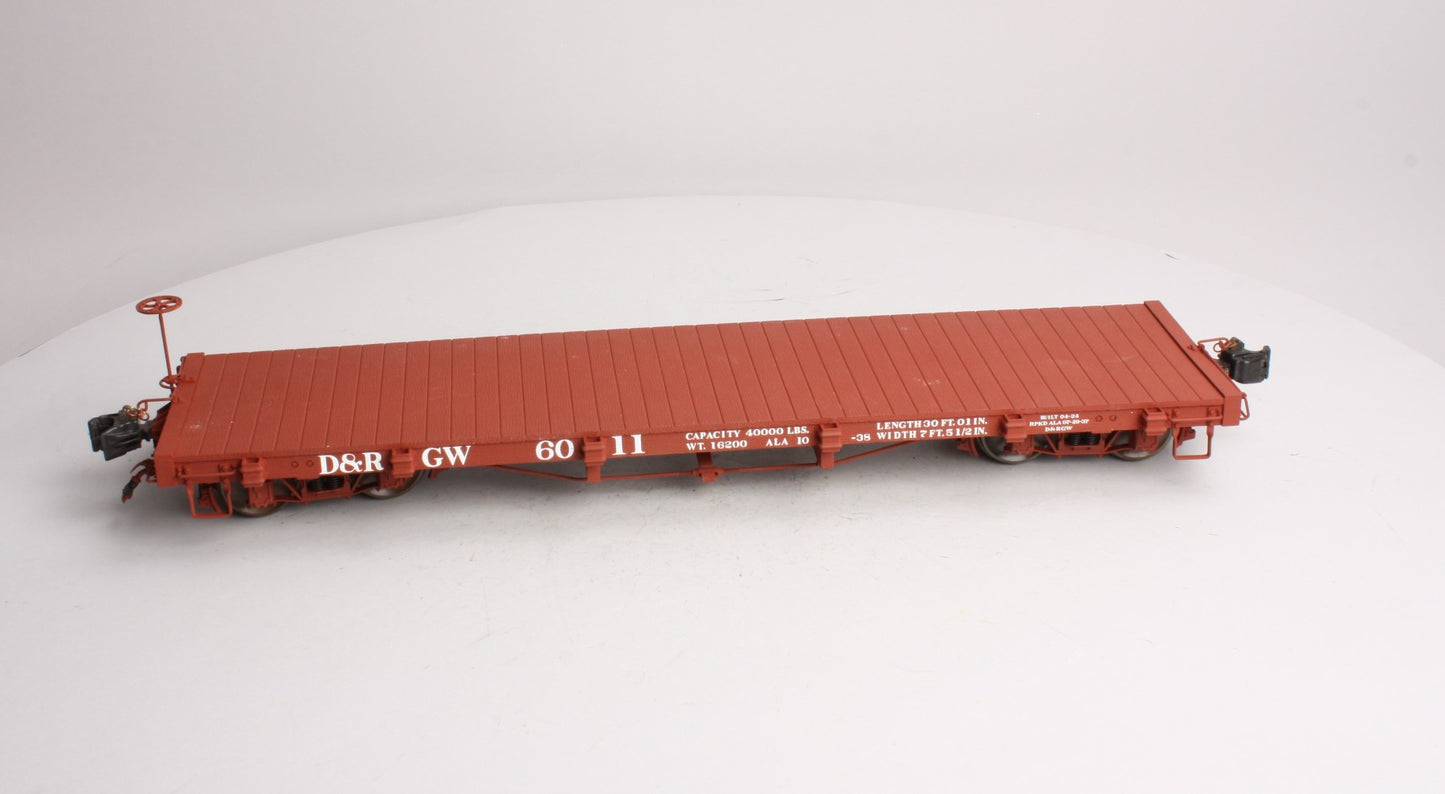 AMS AM31-312 Narrow Gauge Denver & Rio Grande Western Flatcar # 6011 - Metal Wh LN/Box