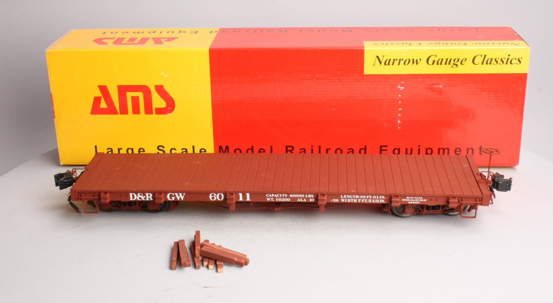 AMS AM31-312 Narrow Gauge Denver & Rio Grande Western Flatcar # 6011 - Metal Wh LN/Box