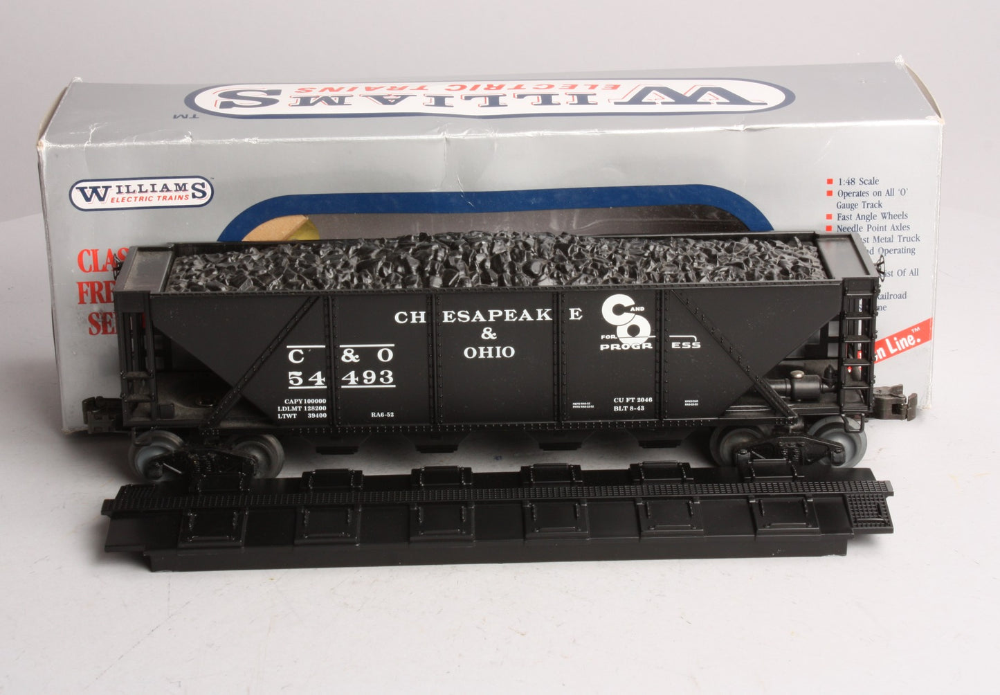 Williams HC15 O Gauge Chesapeake & Ohio Quad Hopper #54493 with Coal Load LN/Box
