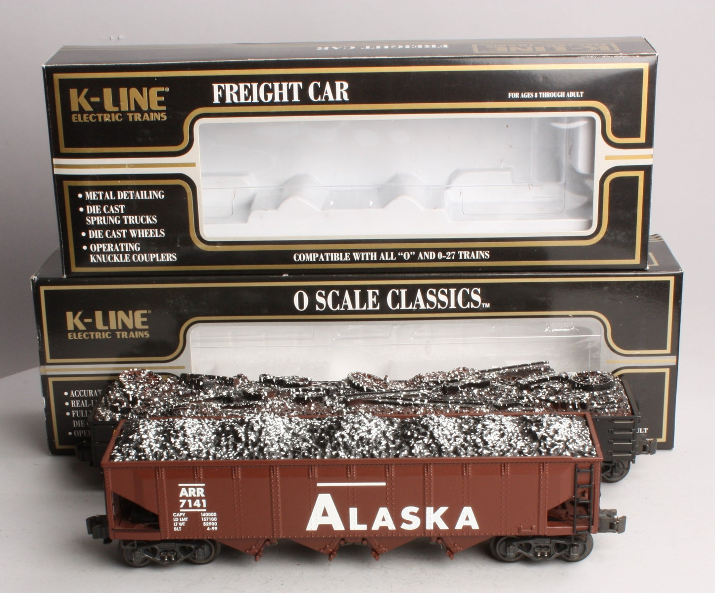 K-Line K623-1011A Alaska Gondola/Hopper Cars (Set of 2) MT/Box