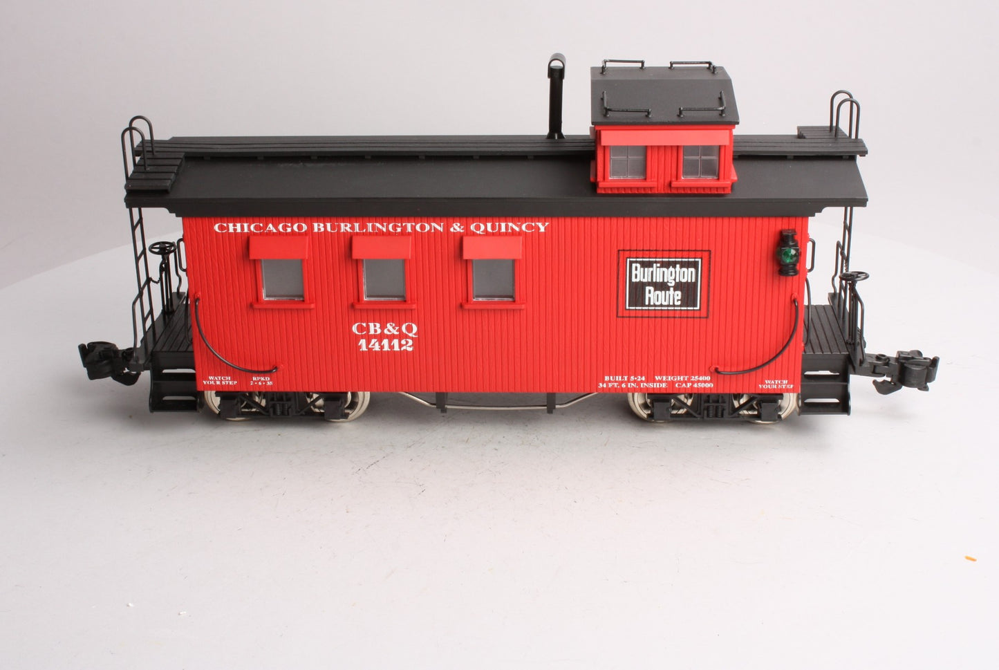USA Trains 12006 G Scale Burlington Route Caboose #14112 (Metal Wheels)