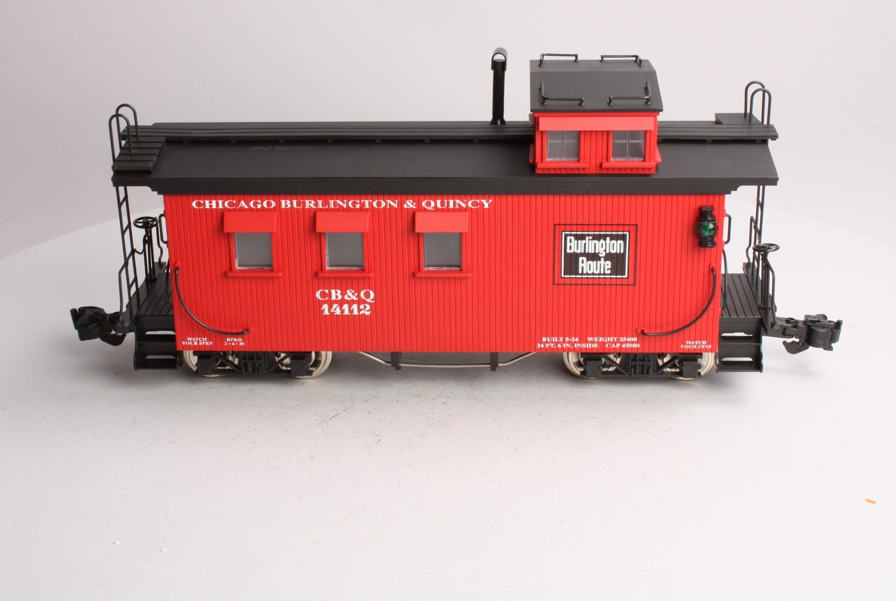 USA Trains 12006 G Scale Burlington Route Caboose #14112 (Metal Wheels)