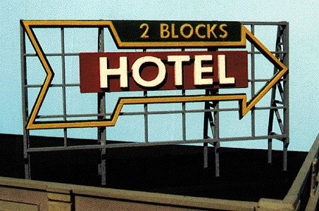 Blair Line 1517 Z, N, Hotel 2 Blocks [To the Right] HO Laser-Cut Wood Billboards