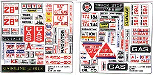Blair Line 153 HO Scale Service Stations Signs