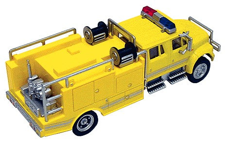 Boley 2059-88 1:87 Die-Cast Yellow W/Gray Stripe Brush Fire International Truck