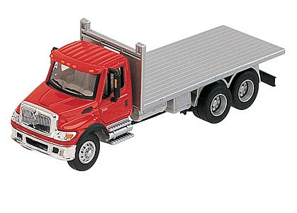 Boley 450016 1:87 Scale Dept 1-87 International Triple Axle Flatbed Red/Silver