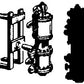 Cal Scale 190-257 HO Scale Steam Loco Single Phase 11" Air Pump w/Bracket Brass