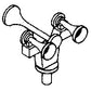 Cal Scale 190-420 HO Nathan Diesel Air Horn (Brass Casting) 3-Chime P2