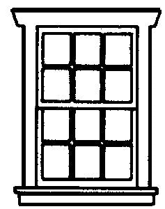 Campbell Scale Models 900 HO White Double-Hung 6-Pane Windows (Pack of 4)