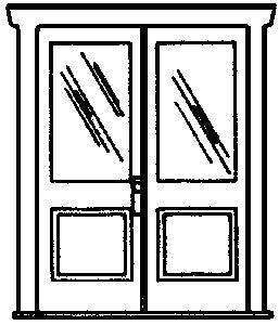 Campbell Scale Models 914 HO Double 1-Light 1-Panel Doors (Pack of 2)