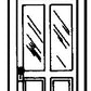 Campbell Scale Models 917 HO 2-Panel 2-Light with Transom Doors (Pack of 2)