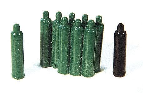 Durango Press 84 HO Acetylene Tanks Unpainte White Metal Accessory (Set of 3)