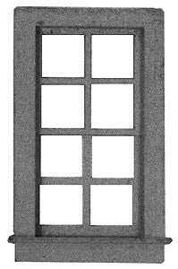 Micro Engineering 80-067 HO 25" x 50" 8 Pane Windows (Pack of 8)