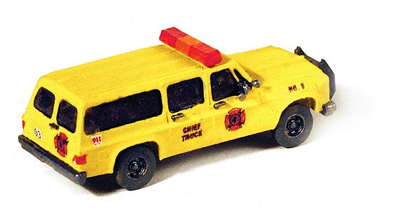 GHQ 51014 N Fire Chief's Truck Chevrolet Suburban Truck Unpainted Metal Kit