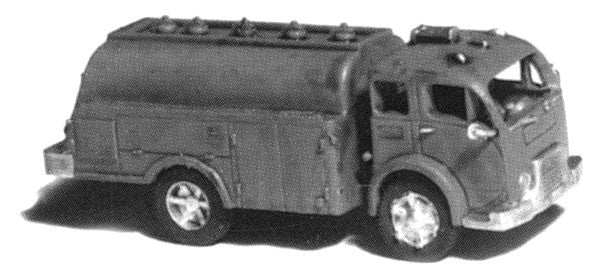 GHQ 56-011 N Scale White 1950's Era Fuel Delivery Tank Truck Pewter Kit