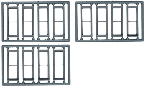 Tichy 8096 HO 30" x 92" 1/1 Double Hung Windows (Pack of 12)