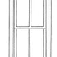 Grandt Line 3913 G - 1/2" Scale 4-Pane Window Gray Plastic With Clear Plastic