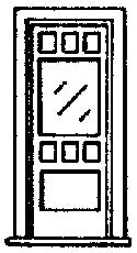 Grandt Line 5028 HO Scale 30" Door With Window & Separate Frame (Pack of 3)