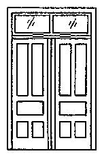 Grandt Line 5073 HO Scale Double Door with Transom (Pack of 2)