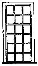 Grandt Line 5097 HO 42" x 91" Engine House 18 Pane Window (Pack of 6)
