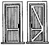 Grandt Line 5131 HO Door With Frame 2 Tongue & Groove Panels (Pack of 3)