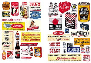 JL Innovative Design 182 HO Consumer Product Posters 1940 & 1950 (Pack of 41)