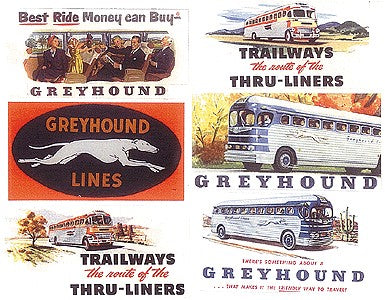 JL Innovative Design 374 HO 1950 Vintage Bus Billboard Signs (Set of 6)