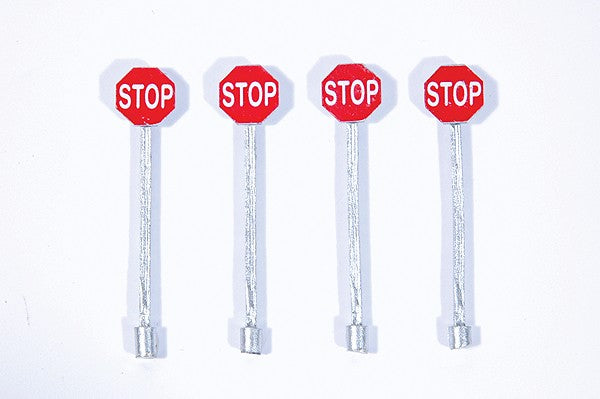 JL Innovative Design 851 HO Custom Street Signs Stop Sign Red (Pack of 4)