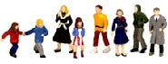 Life Like 1609 HO Walking People Figures (Set of 7)