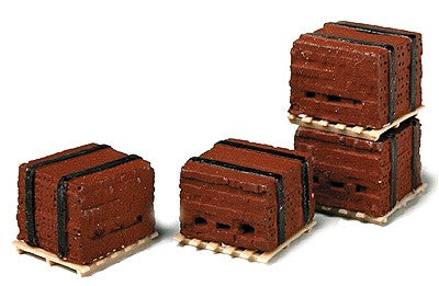Model Railstuff 520 HO Banded Red Bricks on Pallets (Pack of 4)