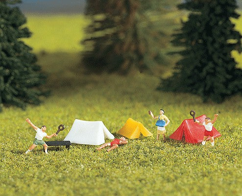 Noch 33700 N Scale Tent Camping Site & Figures Model Trains Scenery