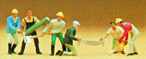 Preiser 10042 HO Lumber Jacks Figures with Tools & Log (Set of 6)